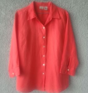 L.L. Bean Linen Women's Coral  Shirt